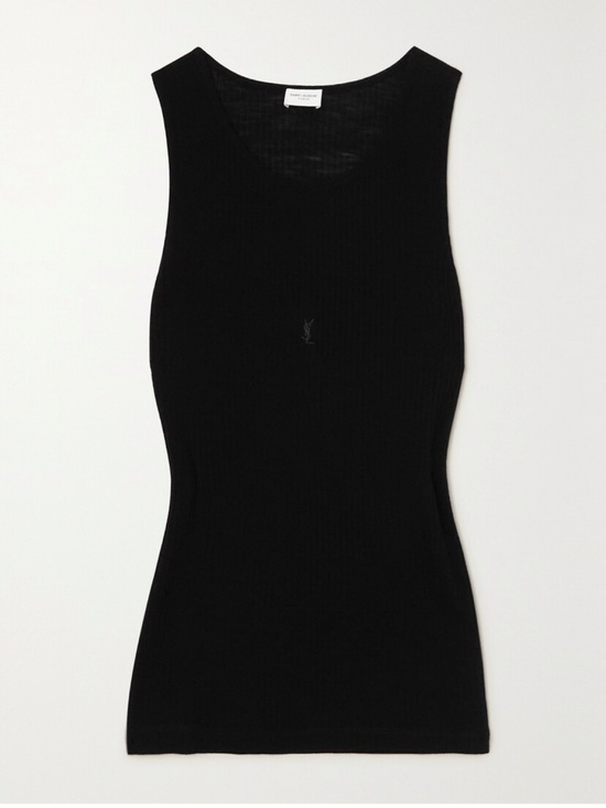 Saint Laurent Tops - Saint Laurent Black Slim Ribbed Tank